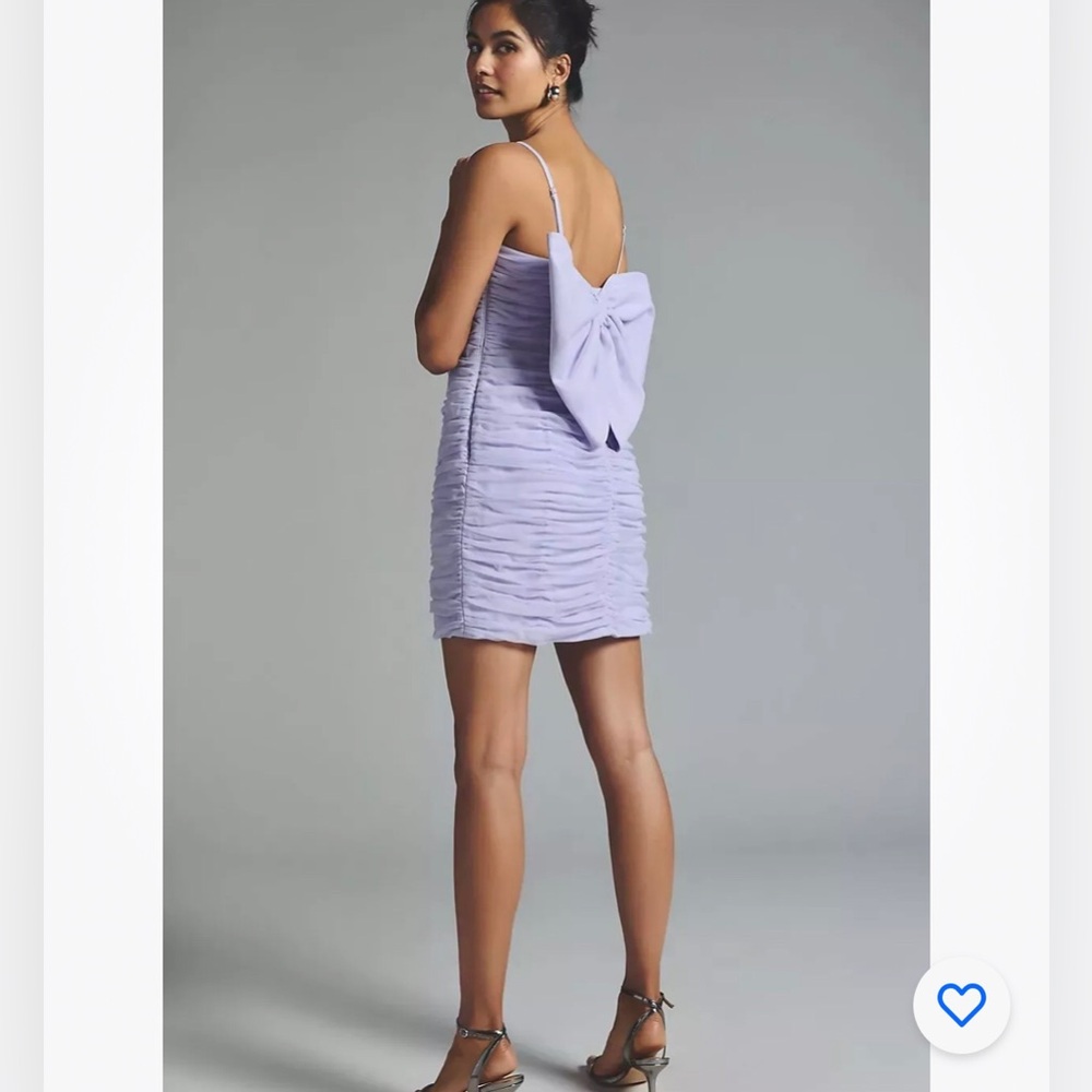 Anthropologie Hutch Ruched Tulle Bow Mini Dress Size 4.B27 - Picture 3 of 9